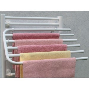 České sušáky Sklopný sušák ručníků V550 na koupelnové otopné těleso, bílý, 50 cm/5 ručníky