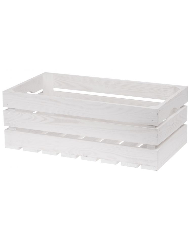 FK Dřevěná bedýnka 50x27x18 cm, Bílá