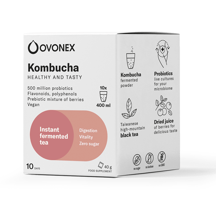Ovonex Kombucha,Ovonex, 10 sáčků, instatní směs