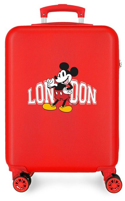 Disney Dětský kabinový kufr - Mickey trip to London 55 cm - 34L - červený