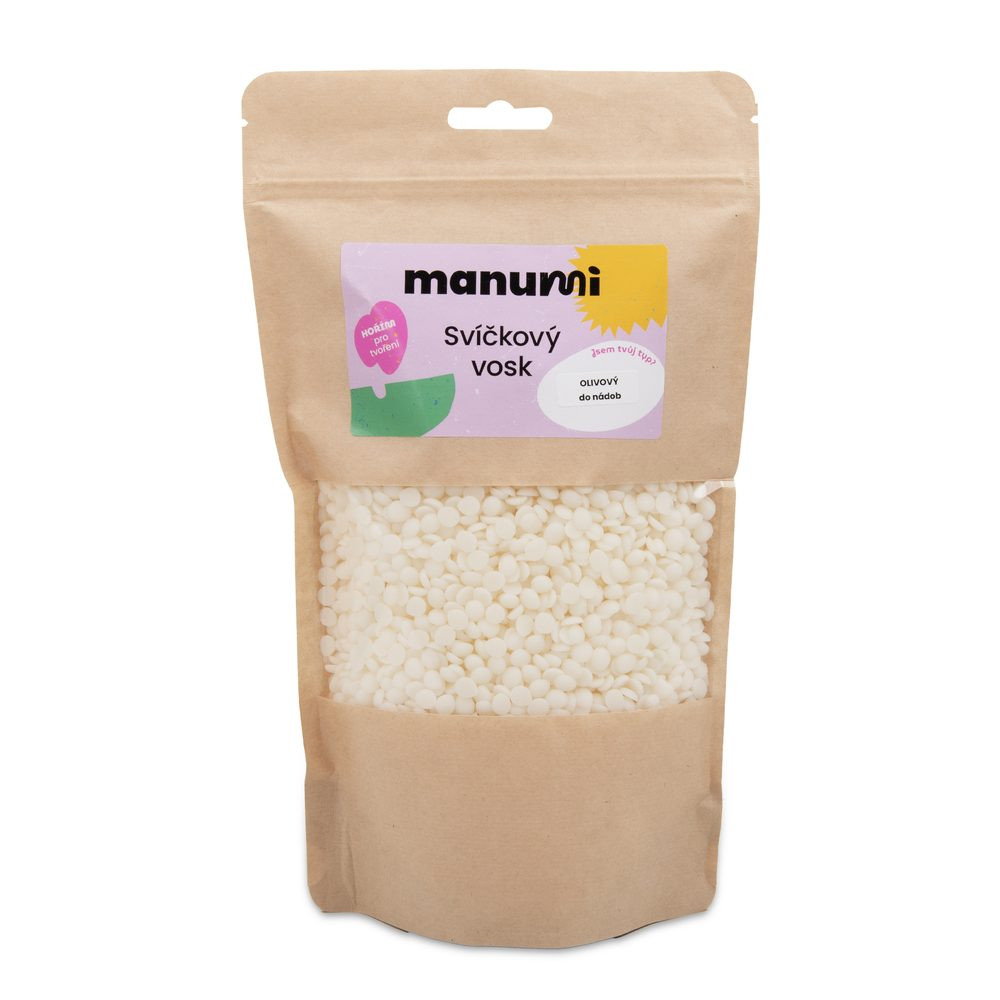 Manumi olivový vosk na svíčky do skla, keramiky a nádob - 1 balení
