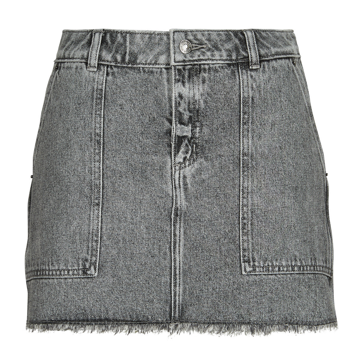 MICHAEL Michael Kors  FRAYED DENIM MINI SKIRT  Šedá