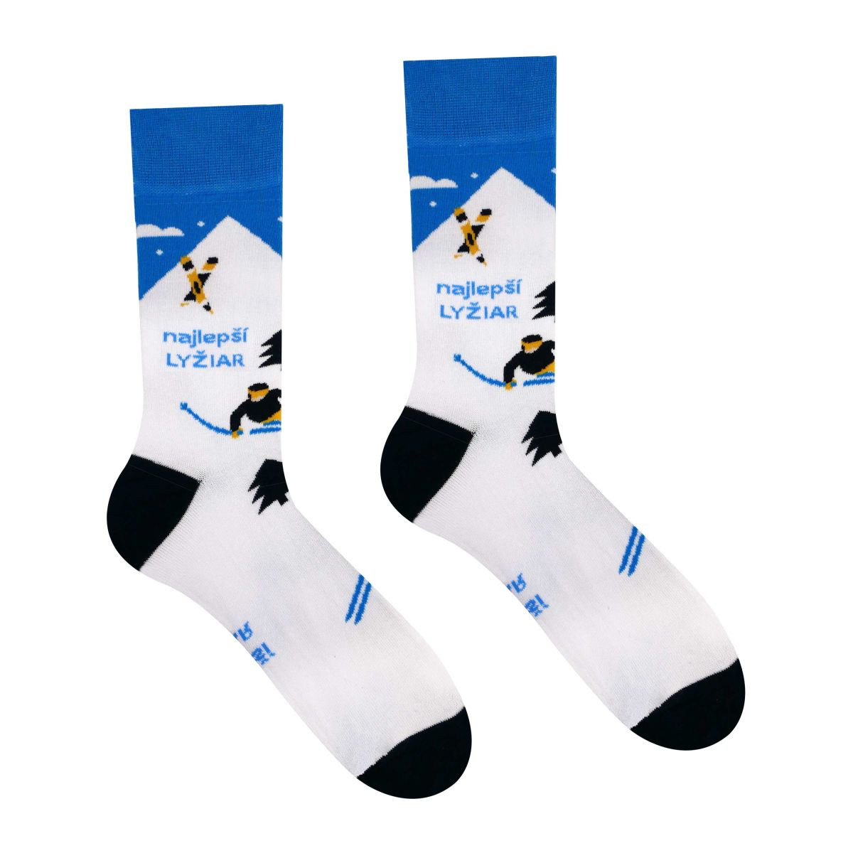 Ponožky Hesty Najlepší lyžiar - bílé-modré, 41-46