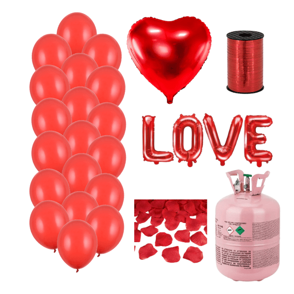 Party set - LOVE YOU , červený