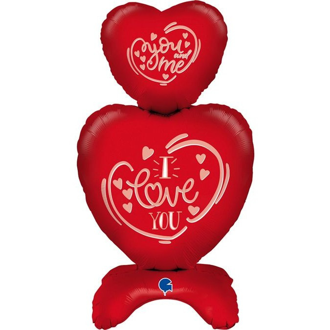 Balónek fóliový Samostojné srdce Miluji tě 97 cm