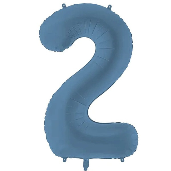 Balónek fóliový číslo 2 námořnicky modrá 86 cm