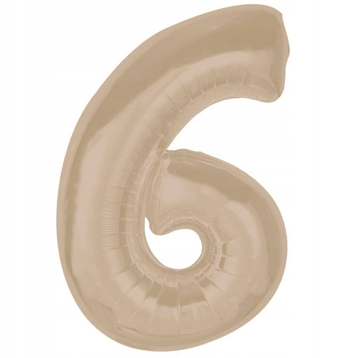 Balónek fóliový číslo 6 matný latte 92cm