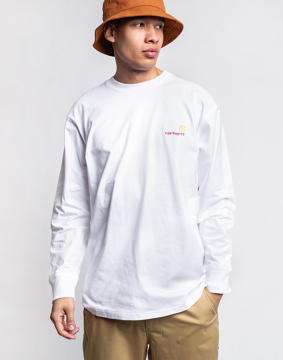 Carhartt WIP L/S American Script T-Shirt White XL