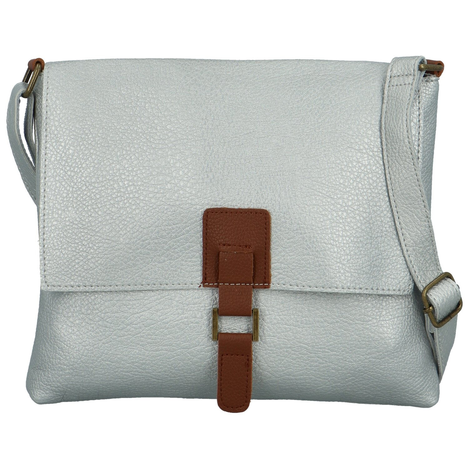 Trendy dámská koženková crossbody kabelka Joselyna new, stříbrná