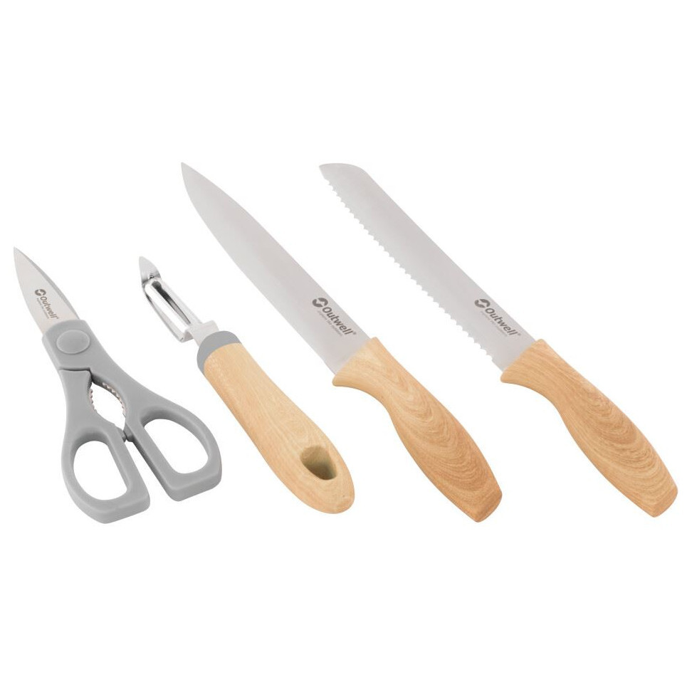 Sada nožů Outwell Chena Knife Set Peeler Scissor Barva: hnědá
