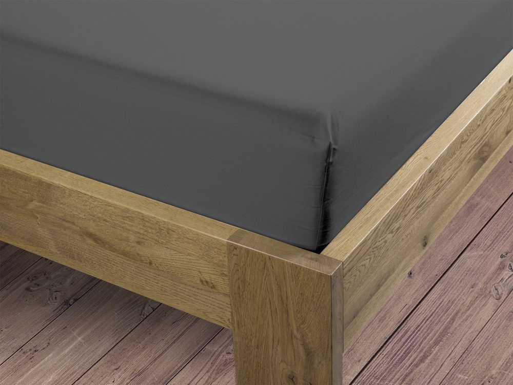 Bierbaum saténové prostěradlo Anthrazit - tmavě šedá - 140x200 cm