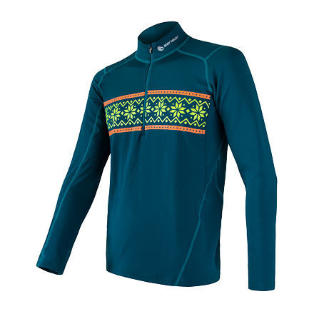 SENSOR THERMO pánské triko dl.rukáv zip safír/vzor Velikost: XXL 8592837058047