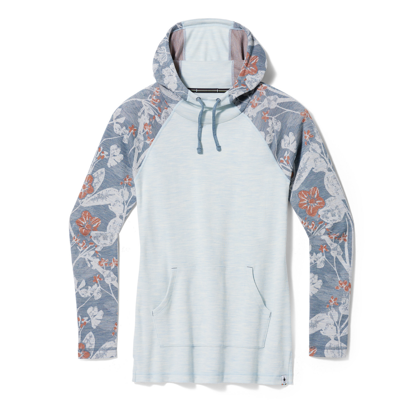 Smartwool W THERMAL MERINO DRAPE NECK HOODIE winter sky floral Velikost: L 196572861917