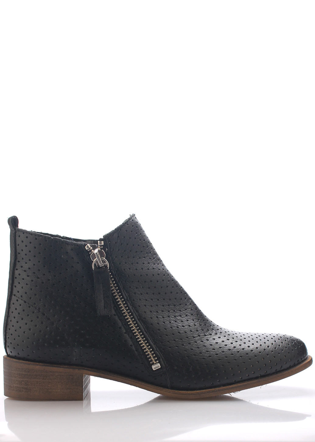 Černé kožené boty se zipem Maria Jaén Velikost: 38