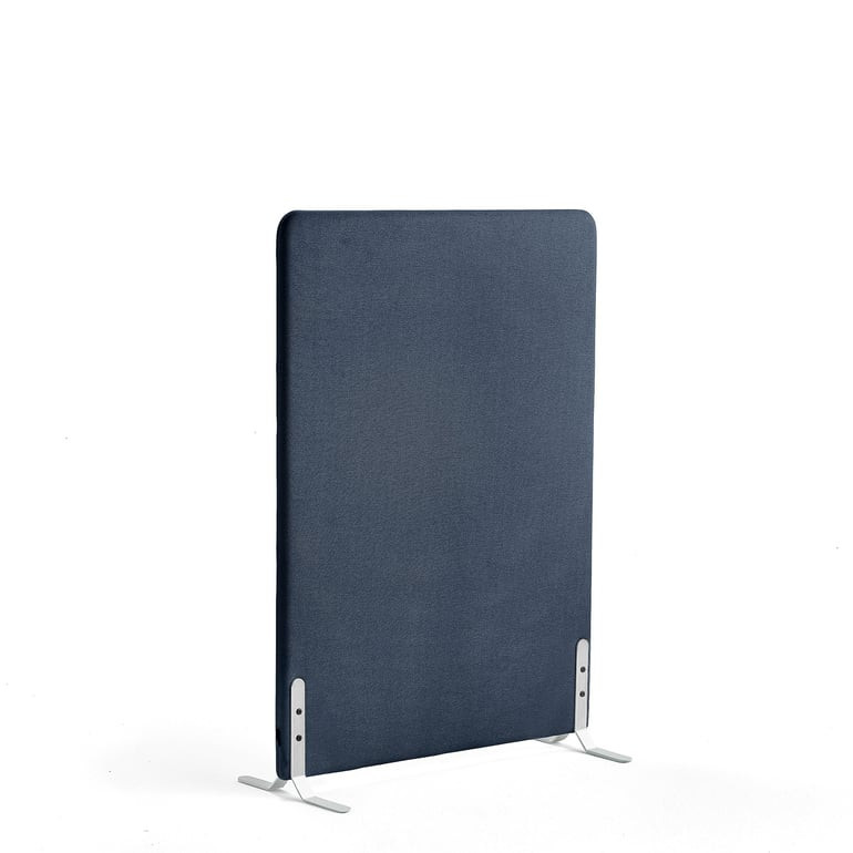 Paraván ZONE, 1360x1000x46 mm, potah Hush, bílé nohy, námořnická modrá