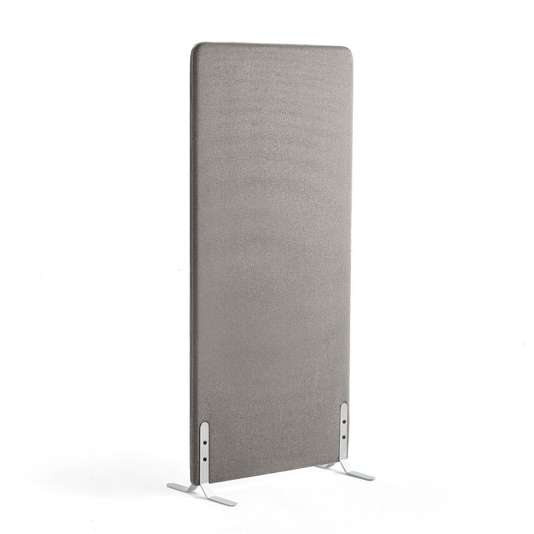 Paraván ZONE, 1700x800x46 mm, potah Hush, bílé nohy, světle šedá
