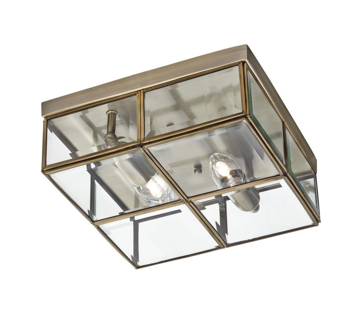 Searchlight Searchlight 6769-26AB - Stropní svítidlo FLUSH 2xE14/40W/230V mosaz