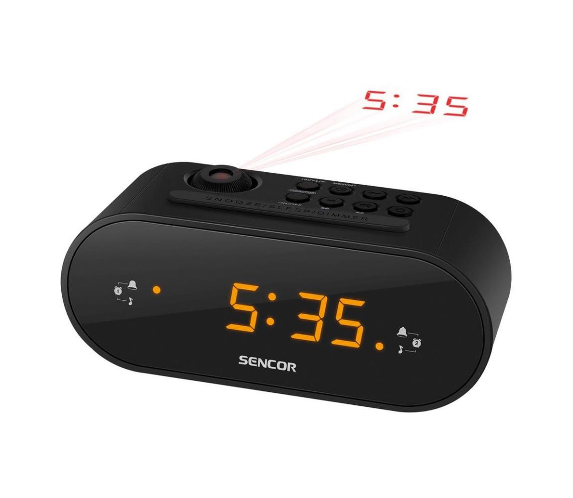 Sencor Sencor - Radiobudík s LED displejem a projektorem 5W/230V černá