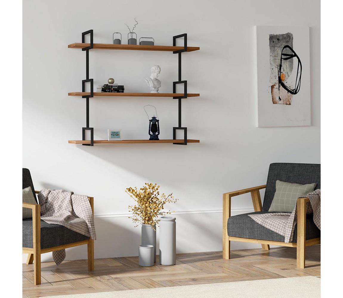 Nástěnná police URAS 76x90 cm borovice