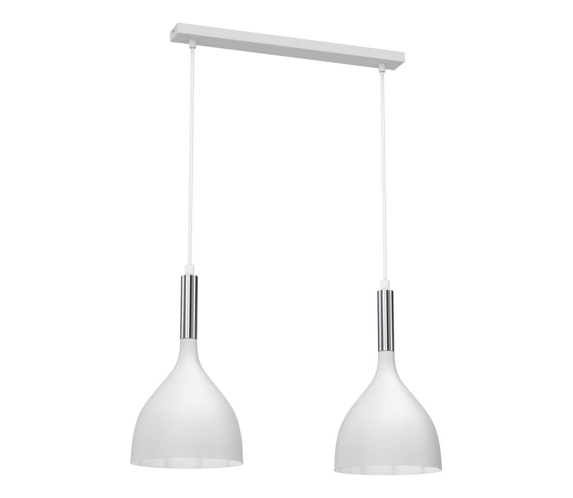 Lustr na lanku NOAK 2xE27/15W/230V bílá/chrom