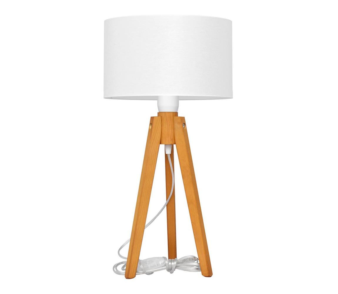 Stolní lampa ALBA 1xE27/15W/230V bílá/dub
