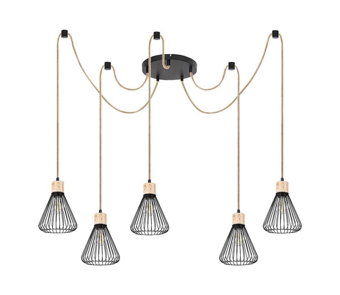 Rabalux Rabalux 3150 - Lustr na lanku FARFALLE 5xE27/40W/230V pavouk černá/buk