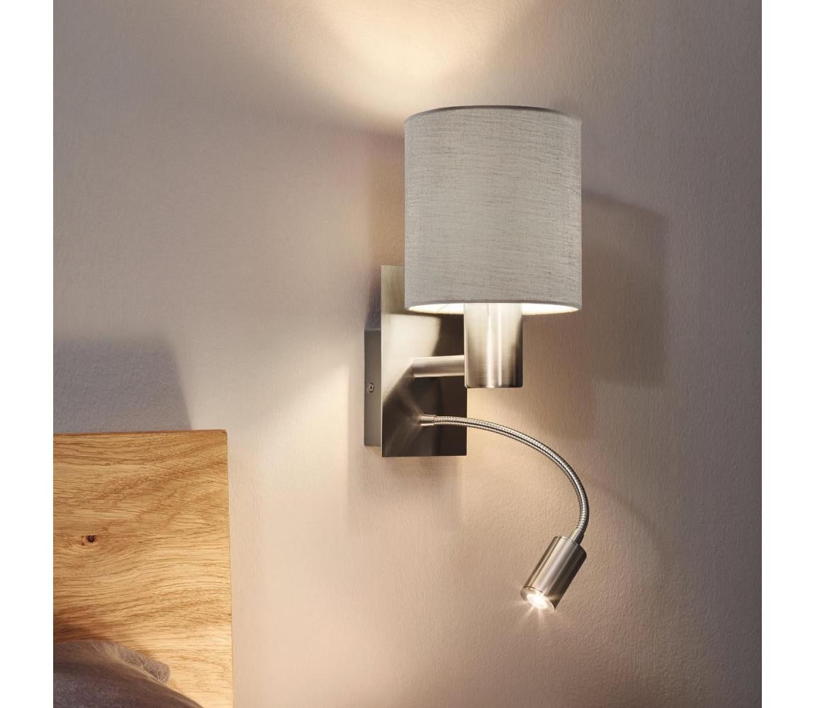 Eglo Eglo 96478 - LED Flexibilní svítidlo PASTERI 1xE27/40W+LED/3,8W taupe