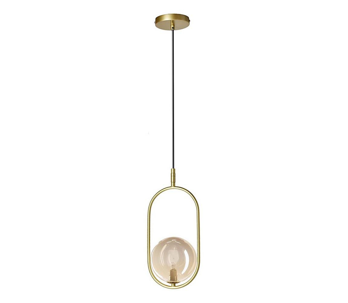 Lustr na lanku CORDEL 1xG9/28W/230V mosaz/kouřová béžová