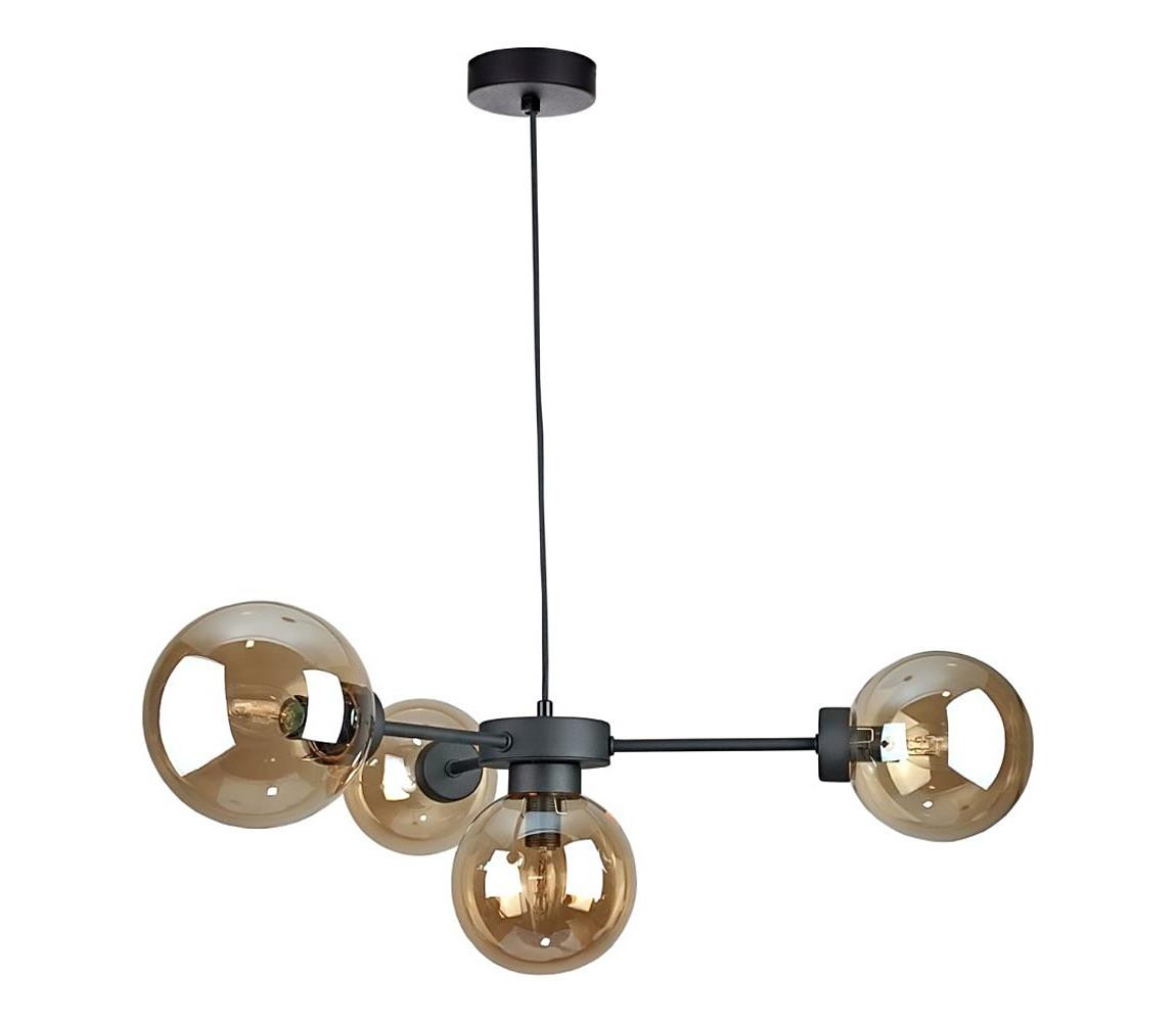 Keter Lighting Lustr na lanku KALIOPE II 4xE14/50W/230V černá/kouřová béžová