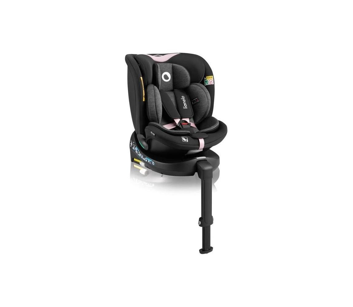 Lionelo Lionelo - Autosedačka se základnou otočná NAVY i-Size 40-150 cm černá/růžová