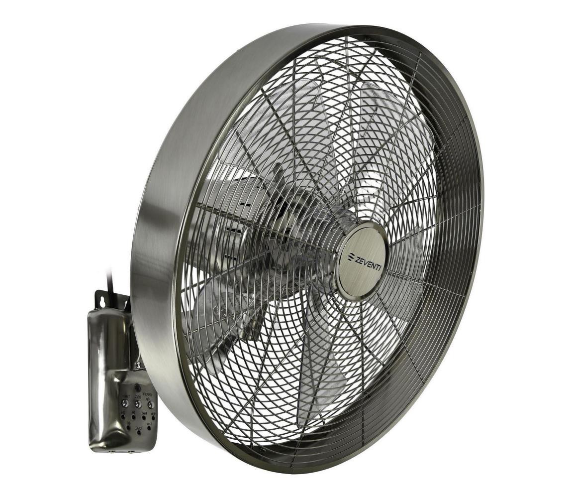 ZE ZE - Nástěnný látor FREEZE 50W/230V pr. 40 cm chrom + dálkové ovládání