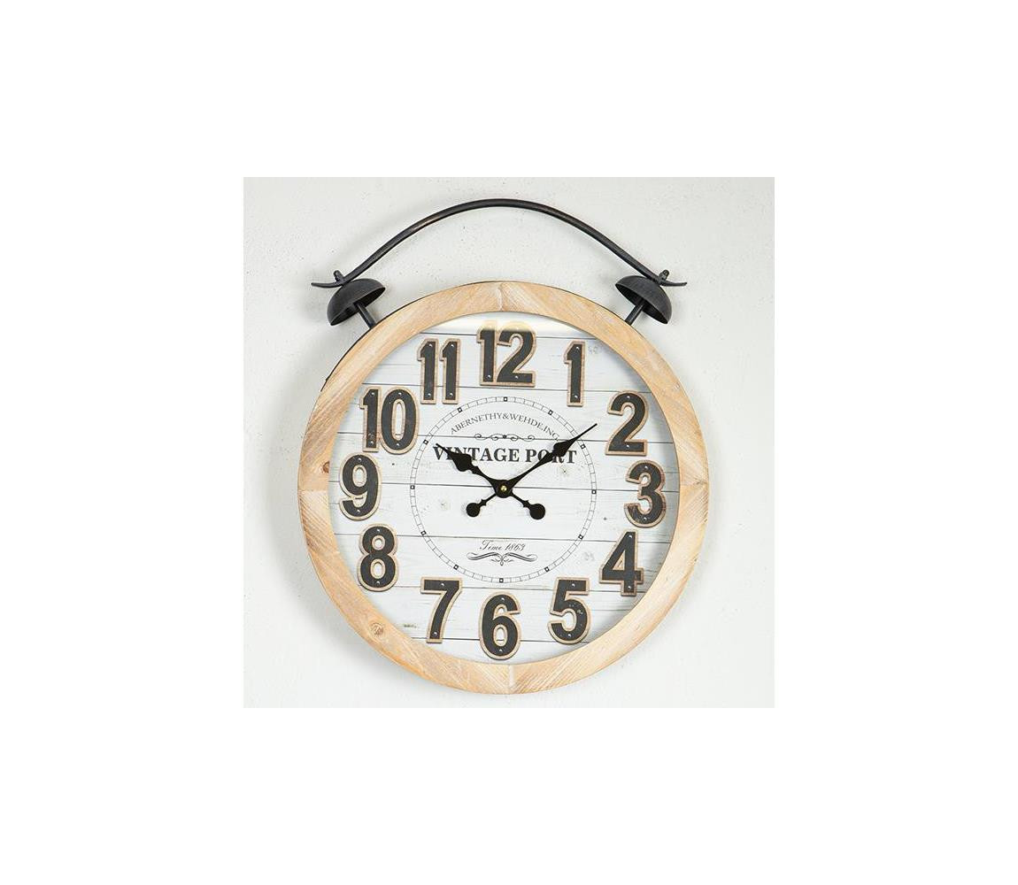 Eurolamp Nástěnné hodiny 1xAA pr. 50 cm béžová