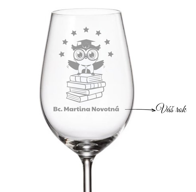 Dekorant Sklenice na bílé víno PROMOCE BAKALÁŘ