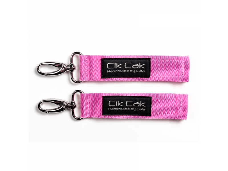 Cik Cak Úchyty na kočárek růžová stříbro