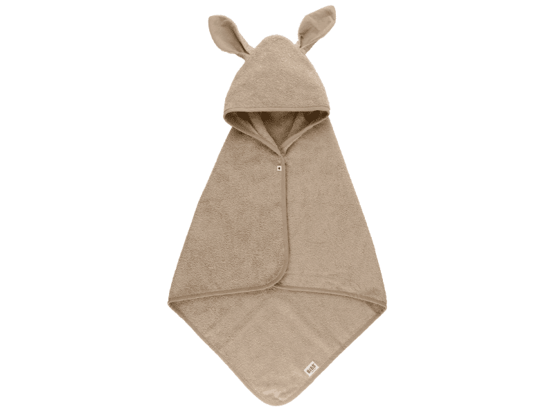 BIBS Osuška s kapucí Kangaroo z BIO bavlny,Vanilla