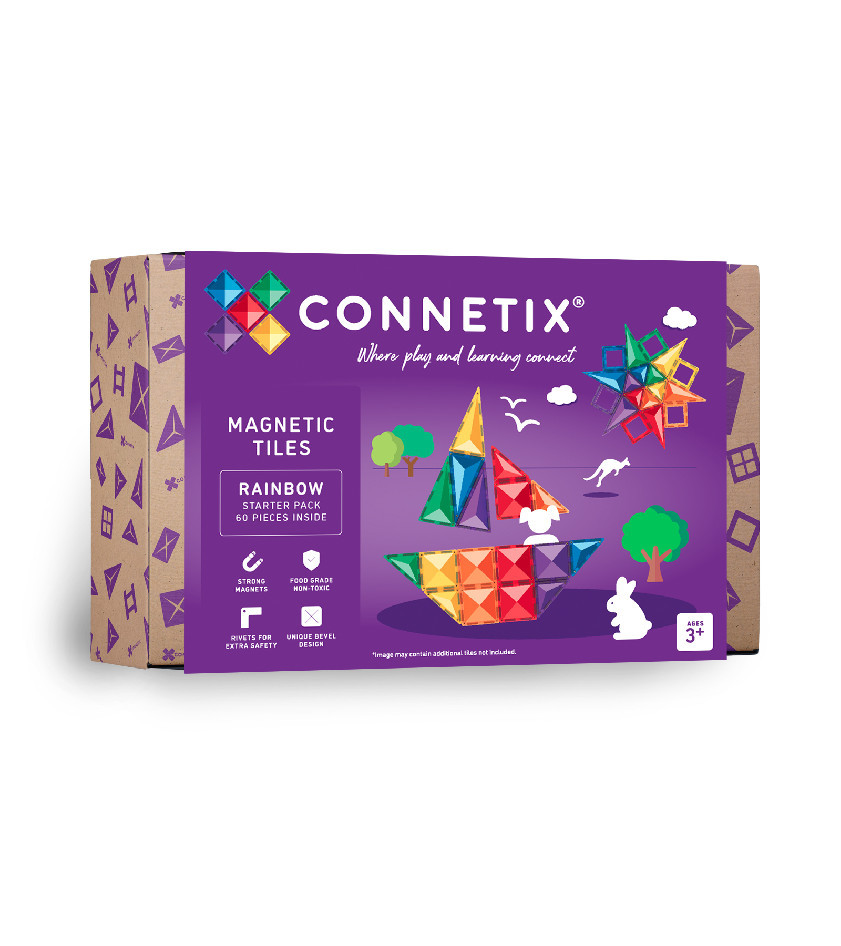 Connetix Connetix Tiles - Magnetická Stavebnice Duhová Startovací Sada 60 ks
