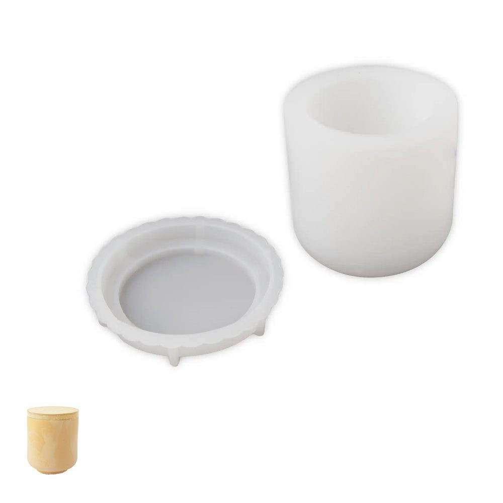 Manumi Silikonová forma pro kreativní hmoty nádoba s víčkem 77x80 mm - 1 ks