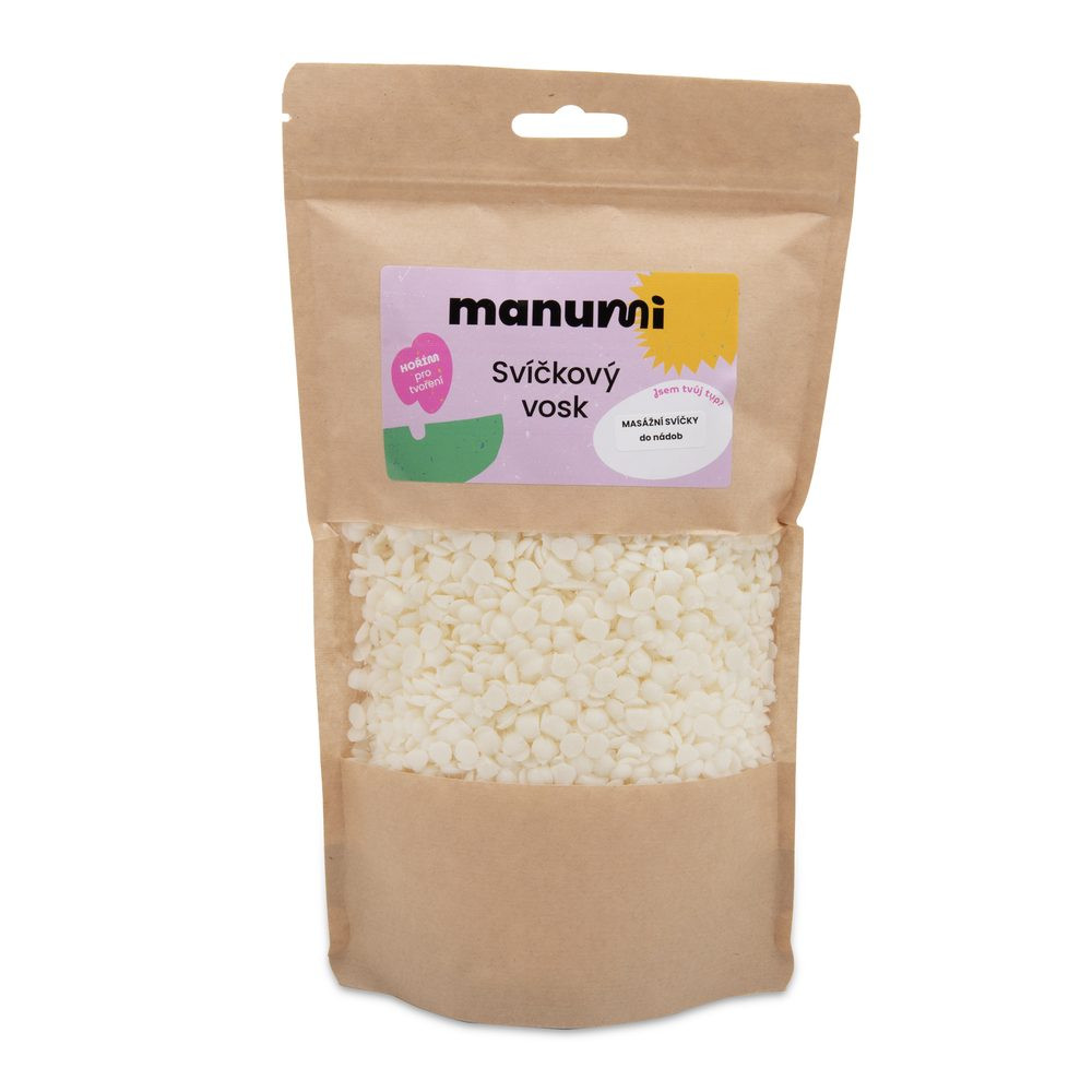 Manumi sójový vosk na masážní svíčky do skla, keramiky a nádob - 1 balení