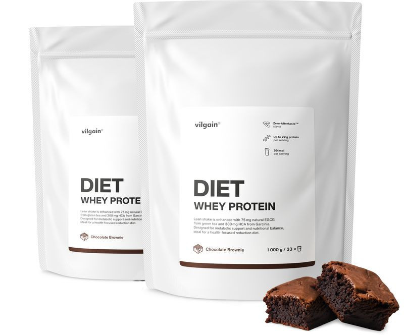 Vilgain Diet Whey –  2× čokoládové brownie 1 000 g
