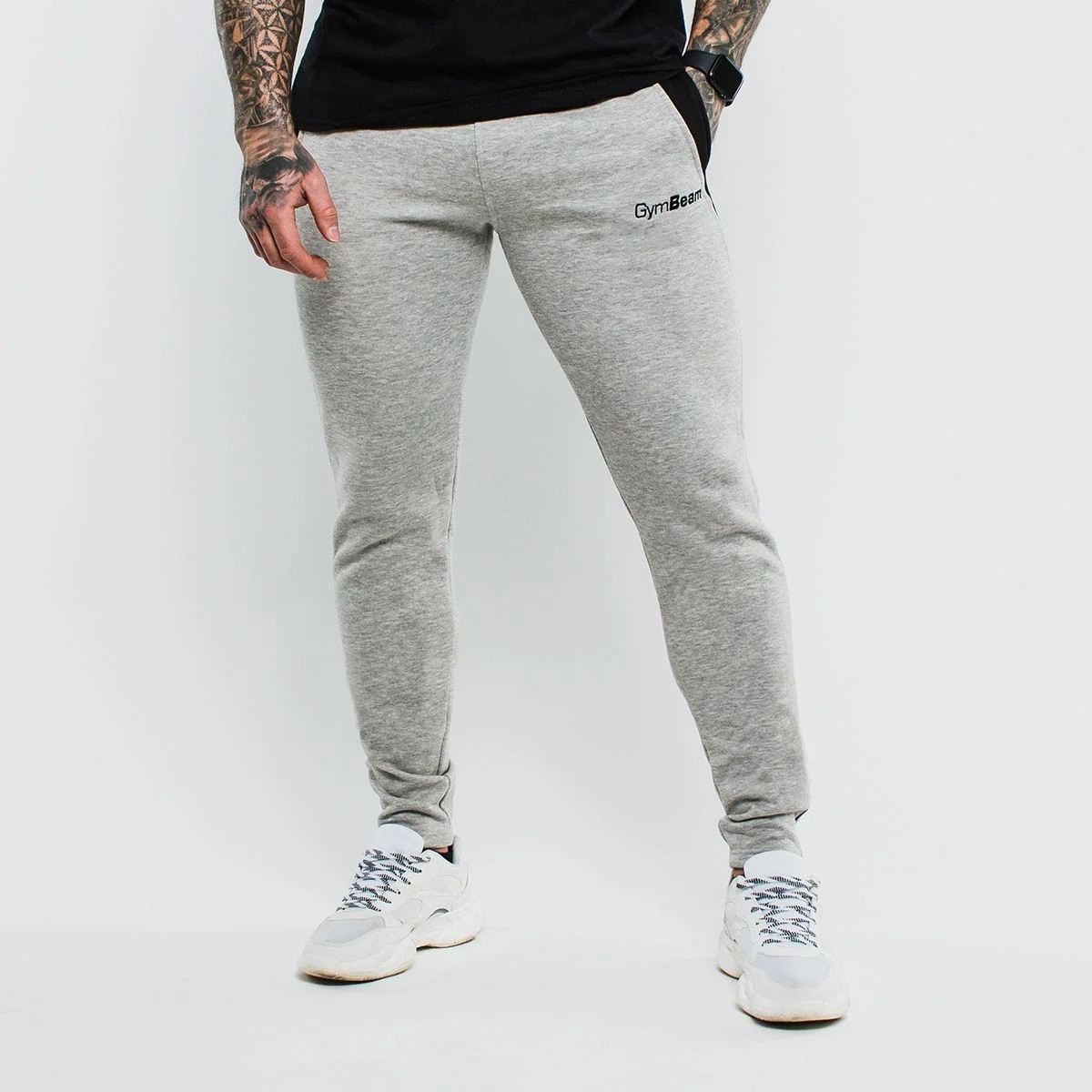 GymBeam Tepláky Slimfit Grey Velikost: M