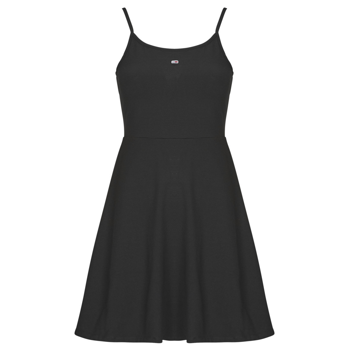 Tommy Jeans  TJW ESSENTIAL STRAP FLARE DRESS  Černá