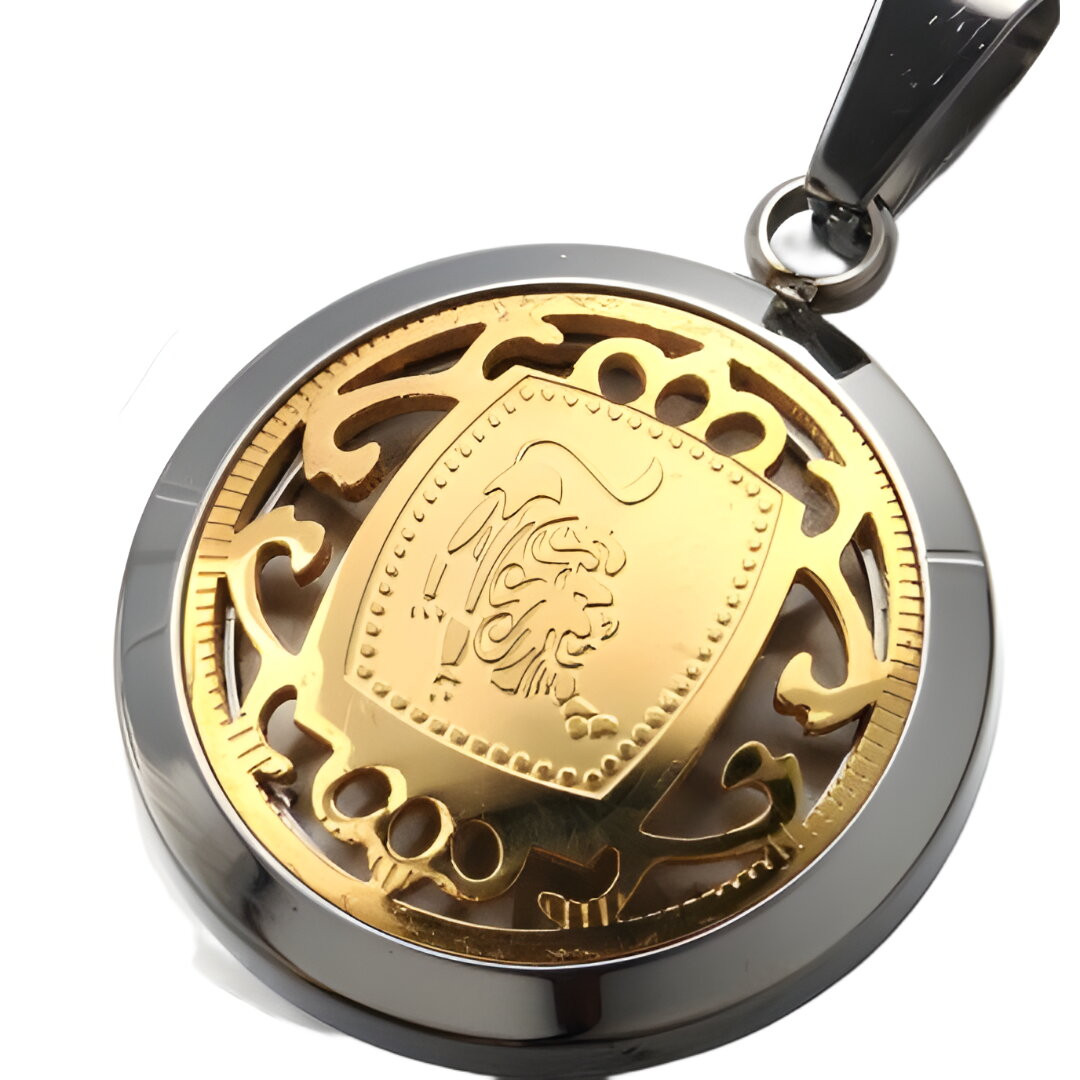 Přívěsek na řetízek na krk Gaira Zodiac Lev - zlatý-stříbrný