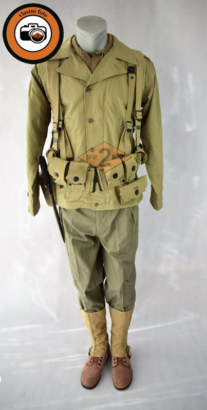 US střelec Garand s usárnou- HBT, M41, velikost blůzy M41 velikost 36, velikost kalhot HBT velikost 28, velikost košile M37 velikost S
