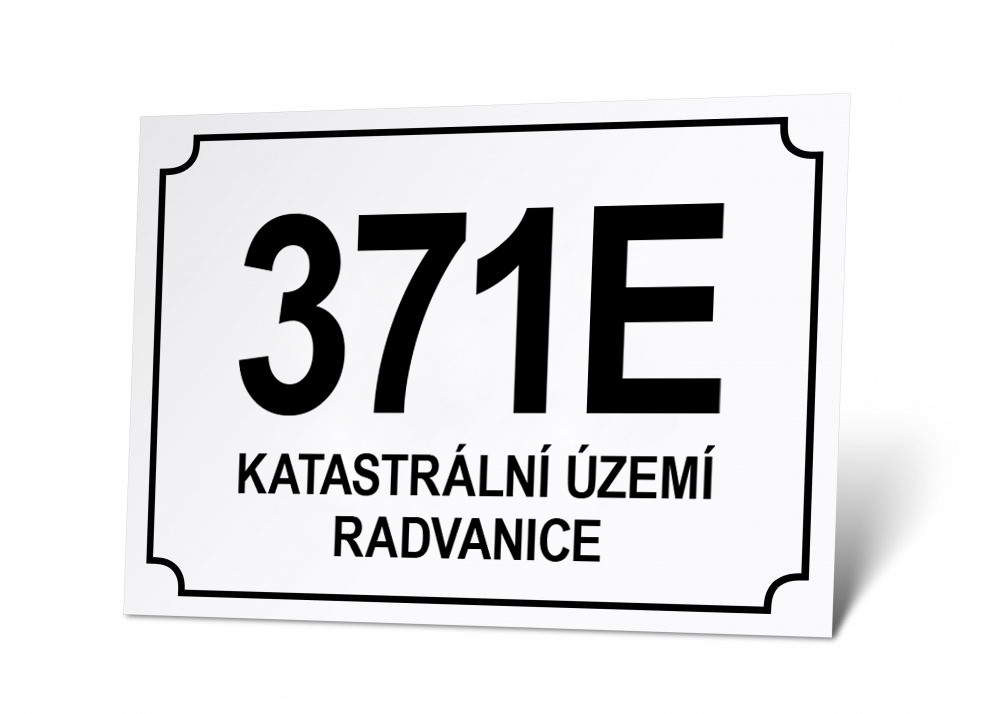Traiva s.r.o Domovní číslo - EVIDENČNÍ EVIDENČNÍ Domovní číslo, 20 x 14 cm, plech tl. 0,32 mm, Kód: 26524
