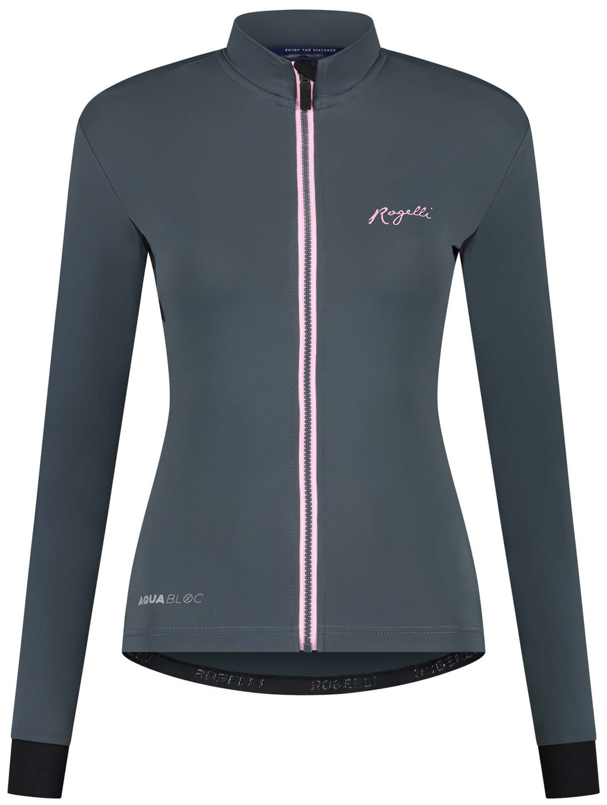 Dámský výkonnostní cyklodres Rogelli DISTANCE DWR s dlouhým rukávem, šedo-růžový 2XL