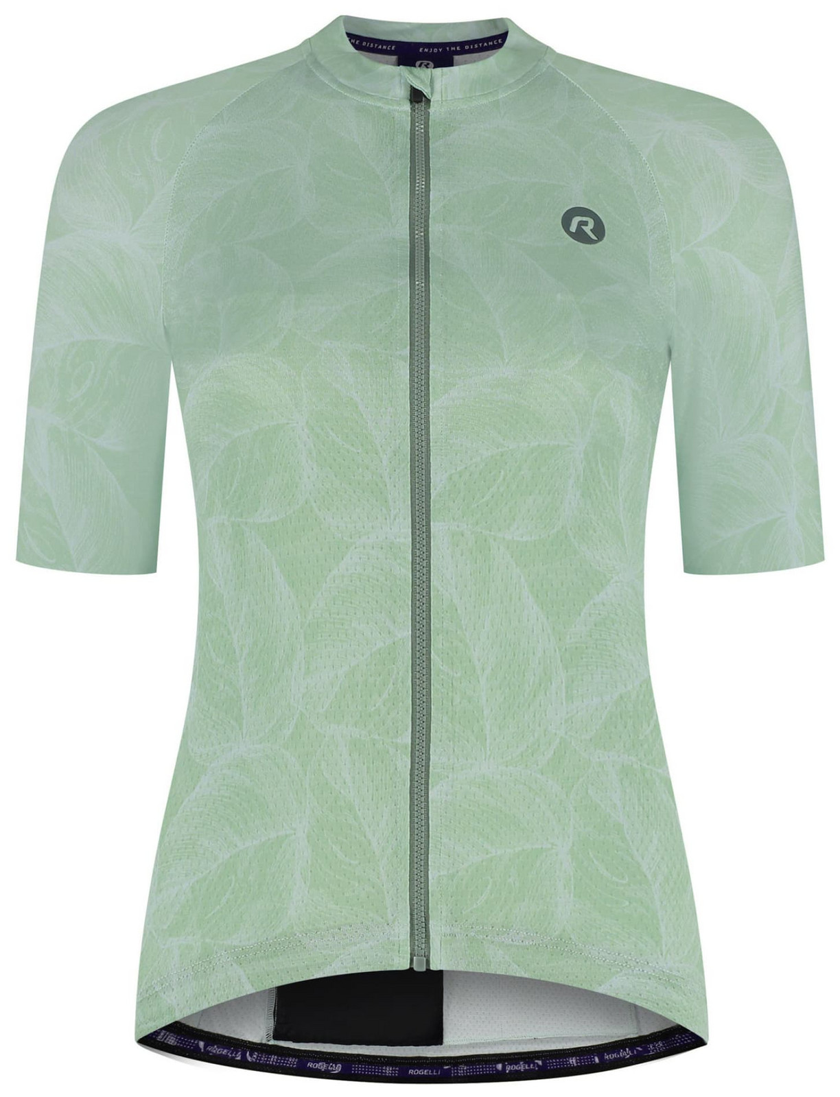 Elegantní dámský cyklistický dres Rogelli ESSENTIAL GRAPHIC II s krátkým rukávem, světle zelený 2XL