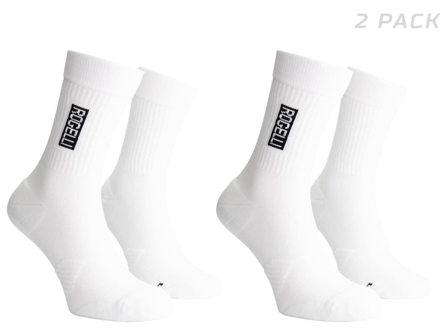 Komfortní sportovní ponožky Rogelli DISTANCE 2 páry v balení, bílé 36-39