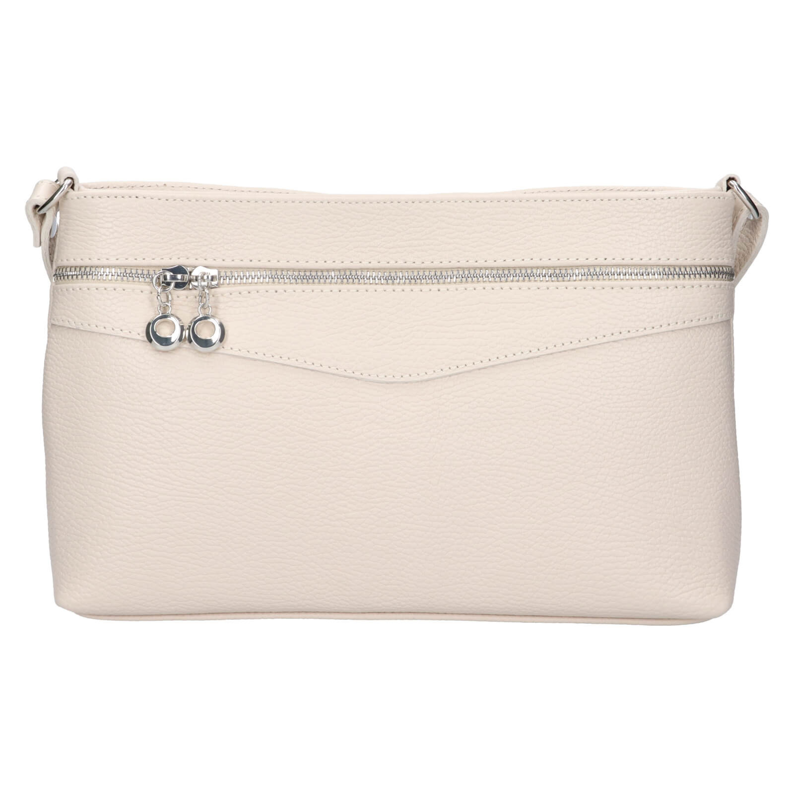 Dámská kožená crossbody kabelka Italia Benea - krémová