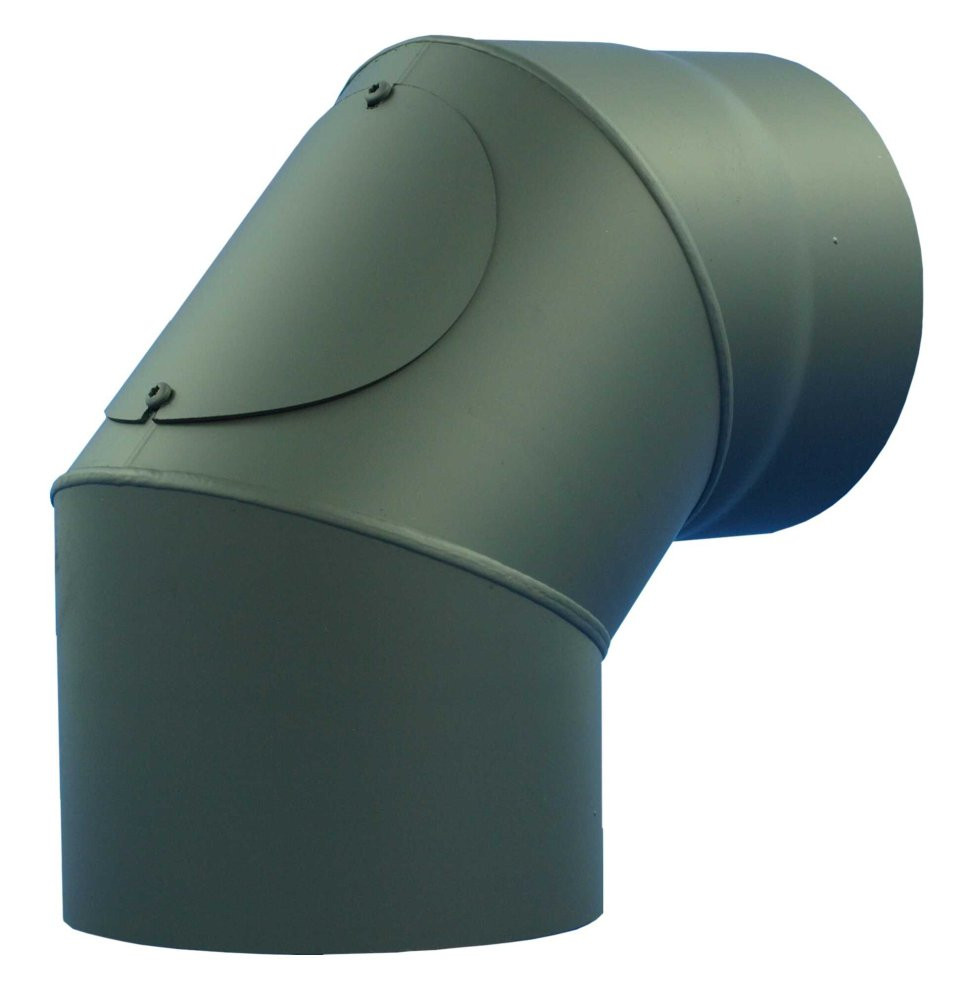 Kouřovod - koleno 90/150mm/1,5mm s čistícím otvorem