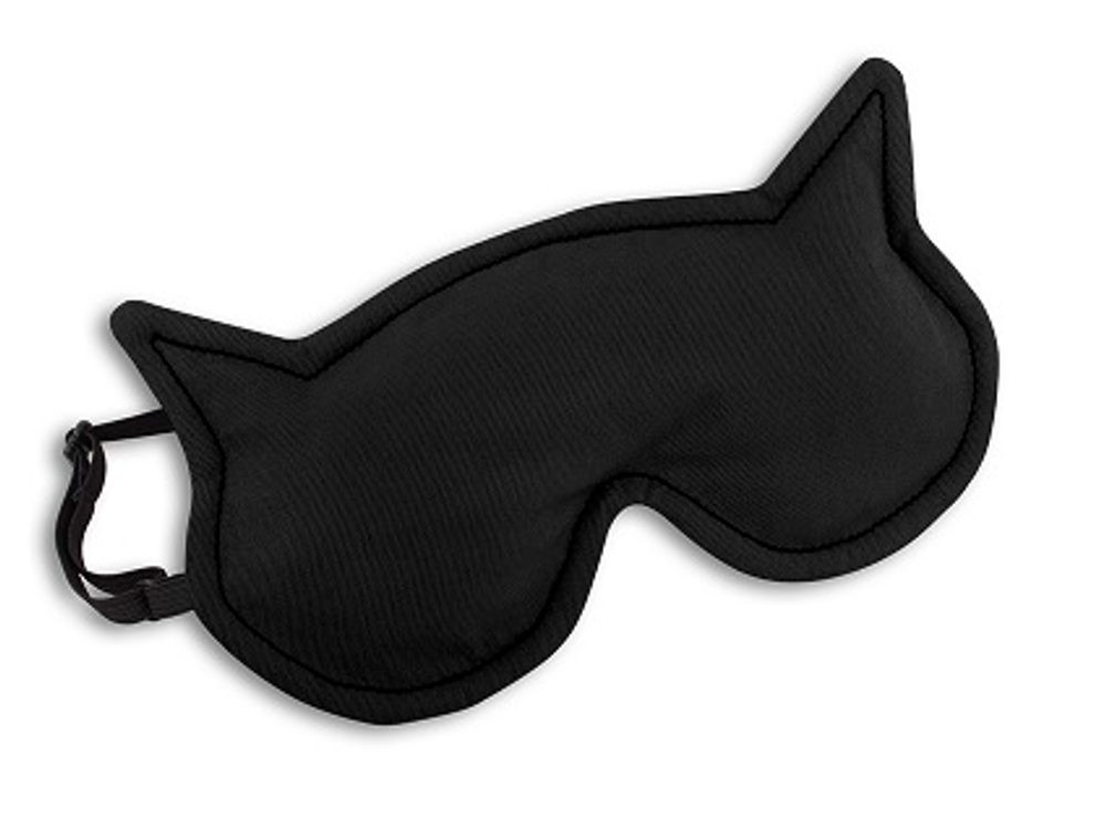 Leschi LESCHÍ Maska na spaní kočka Luna 21x12cm černá/černá